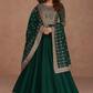 Green Reception Anarkali Wedding Gown In Georgette SFZ131938