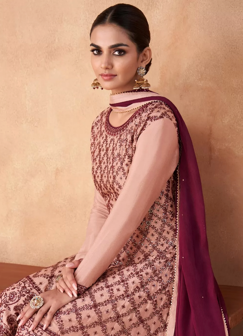 Pink Haldi Georgette Indian Pakistani Salwar Suit SFZ131910
