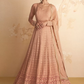 Peach Bridesmaid Anarkali Long Gown In Georgette SFZ132057