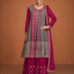 Pink Indian Pakistani Wedding Palazzo Suit In Chinon SFZ133154