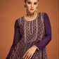 Purple Indian Pakistani Wedding Palazzo Suit In Chinon SFZ133157
