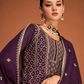 Purple Indian Pakistani Wedding Palazzo Suit In Chinon SFZ133157