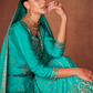 Turquoise Indian Pakistani Wedding Palazzo Suit In Georgette SFZ133163