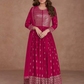 Pink Indian Pakistani Wedding Palazzo Suit In Georgette SFZ132813