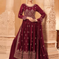 Maroon Indian Pakistani Party Palazzo Suit In Georgette SFZ133170