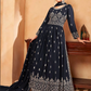Blue Indian Pakistani Party Palazzo Suit In Georgette SFZ133169
