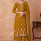 Yellow Indian Pakistani Palazzo Suit In Georgette SFZ131913