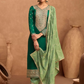 Green Indian Pakistani Palazzo Suit In Silk SFZ131096
