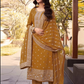 Yellow Mustard Silk Indian Pakistani Palazzo Suit In Silk SFZ132830