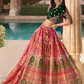 Green Pink Diamond Bridal Wedding Lehenga Banarasi Silk SFZ132801