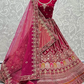 Pink Bridal Wedding Lehenga Choli In Net Velvet SFZ132743