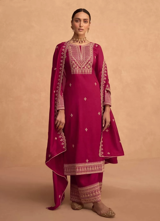 Pink Bridesmaid Palazzo Salwar Kameez Suit SFZ133729