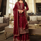 Maroon Indian Pakistani Sequinned Sharara Suit in Georgette SFZ133432