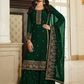 Green Indian Pakistani Sequinned Sharara Suit in Georgette SFZ133429