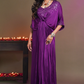 Purple Evening Heavy Designer Ready To Wear Satin Gown SFASP53424