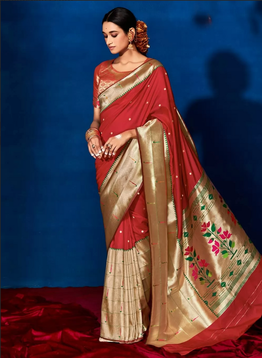 Red Bridal Wedding Silk Trendy Designer Saree SFZ133767