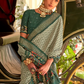 Green Patola Silk Swarovski Wedding Sangeet Saree SFZ131080