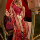 Red Patola Silk Swarovski Wedding Sangeet Saree SFZ131081