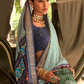 Blue Patola Silk Swarovski Wedding Sangeet Saree SFZ131082