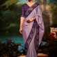 Purple Sangeet Fancy Fabric Work Sequin Saree Swarovski SFZ130903