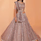 Seraphic Brown Taupe Bridal Net Lehenga Choli Sequin Work SFSA284103 - Siya Fashions