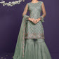 Seraphic Green Sangeet Wedding Party Palazzo In Net SFSA294101 - Siya Fashions