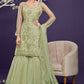 Seraphic Green Sangeet Wedding Party Palazzo In Net SFSA294108 - Siya Fashions