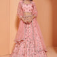 Seraphic Pink Bridal Net Lehenga Choli Sequin Work SFSA284101 - Siya Fashions