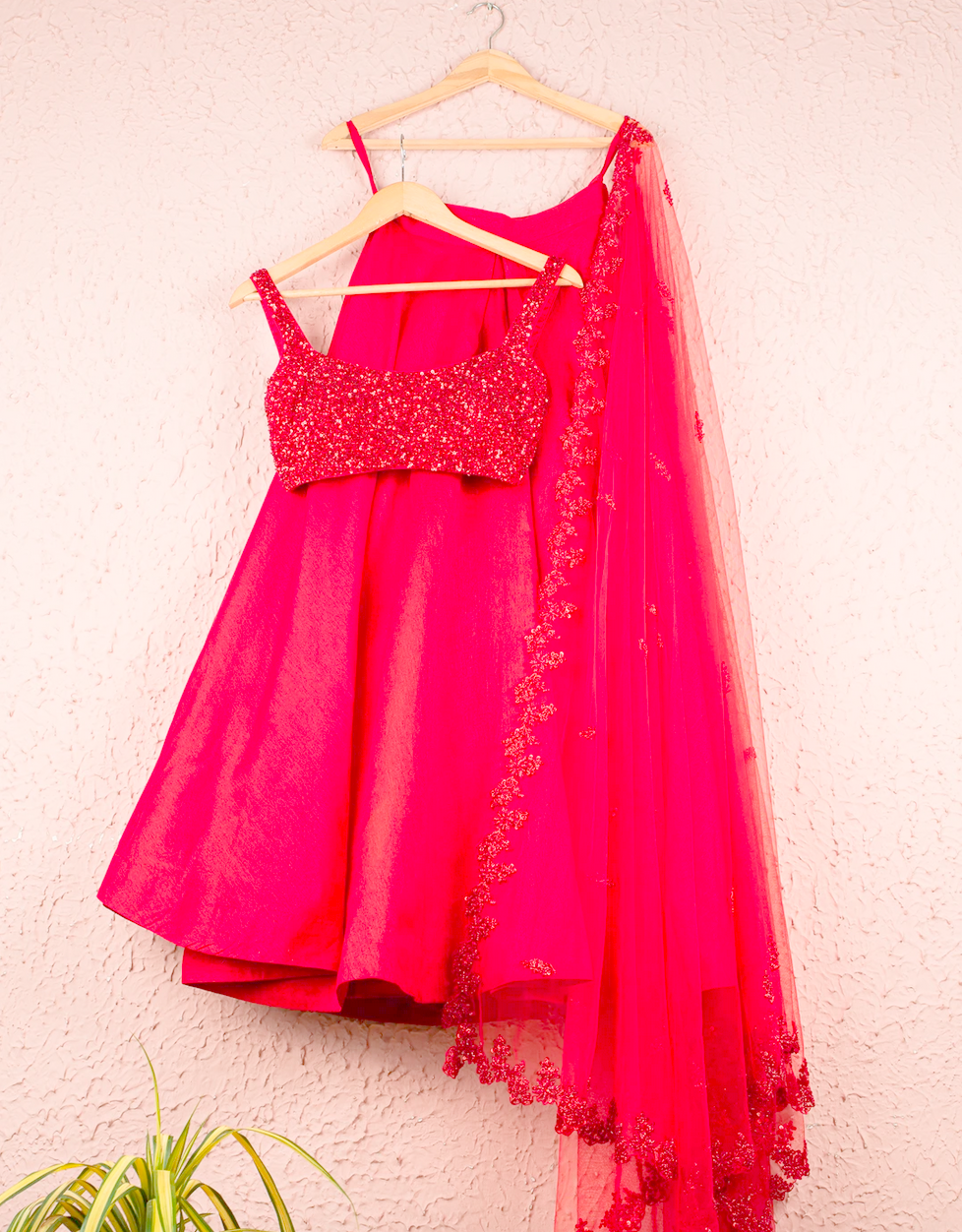Seraphic Red Lehenga Choli Sequin Blouse In Silk  INSPMAY227 - Siya Fashions