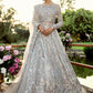 Silver Walima Pakistani Wedding Maxi Long Lehenga SIYABRIDA436 - Siya Fashions