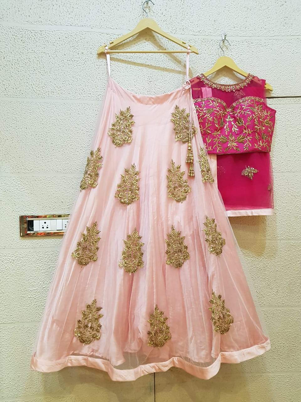 Siya Fashions Fully Stitched Peach Pink Lehenga SFB0016 - Siya Fashions