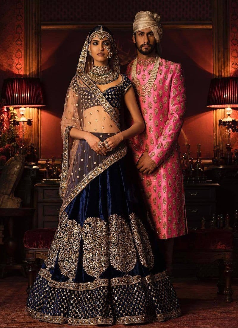 Miraculous Royal Blue Bridal Wear Lehenga Choli In Silk SFIN228 - Siya Fashions