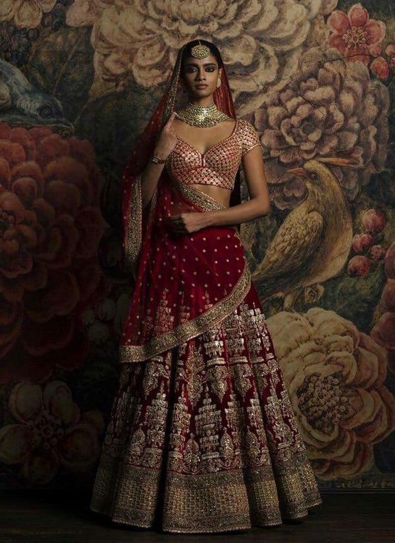 Miraculous Royal Gold Maroon Bridal Wear Lehenga Choli In Silk SFIN227 - Siya Fashions