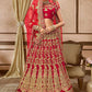 Stimulation Red Bridal Lehenga Choli In Velvet Fabric YDMAY632 - Siya Fashions