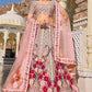 Substantial Pink Bridal Net Lehenga In Diamond Work SFANJ1660 - Siya Fashions