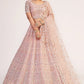 Succulent Pink Bridal Wedding Reception Lehenga In Net SFSA306513 - Siya Fashions