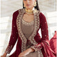 Taupe Wine Georgette Anarkali Long Suit With Jacket SFYS77901 - Siya Fashions