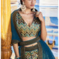Teal Multicolour Indian Pakistani Wedding Lehenga VEP20701 - Siya Fashions