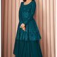 Teal Vouge Designer Georgette Palazzo Suit SFYS72905 - Siya Fashions
