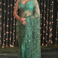 Teal Green Cocktail Wedding Party Saree SFINS9914 - Siya Fashions