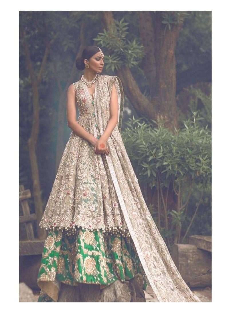 Virtuoso Green Bridal Lehenga In Art Silk SF4421SD - Siya Fashions