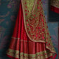 Red Bridal Reception Lehenga Set In Net Heavy Handwork INS142 - Siya Fashions