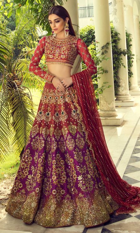 Bridal Indian Red Pink Pakistani Wedding Haute Couture Style BRID909NSP - Siya Fashions