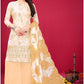 White Beige Sangeet Indian Party Palazzo Suit SFSA282101 - Siya Fashions