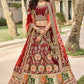 Wine Maharani Velvet Bridal Lehenga Choli EXSA280700 - Siya Fashions