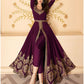 Wine Wedding Reception Long Party Anarkali Gown SFYS59504B - Siya Fashions