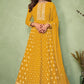 Yellow Bollywood Shamita Evening Wedding Gown In Georgette SFSA329904 - Siya Fashions