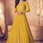 Yellow Bridesmaid Georgette Full Top Lehenga Kameez Suit SFSA279501 - Siya Fashions