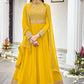 Yellow Haldi Georgette Indian Pakistani Party Long Anarkali SFDSIF7404 - Siya Fashions