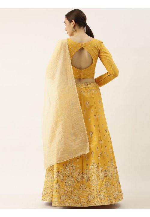 Yellow Haldi Partywear Lehenga Choli Set SFNPV16804 - Siya Fashions